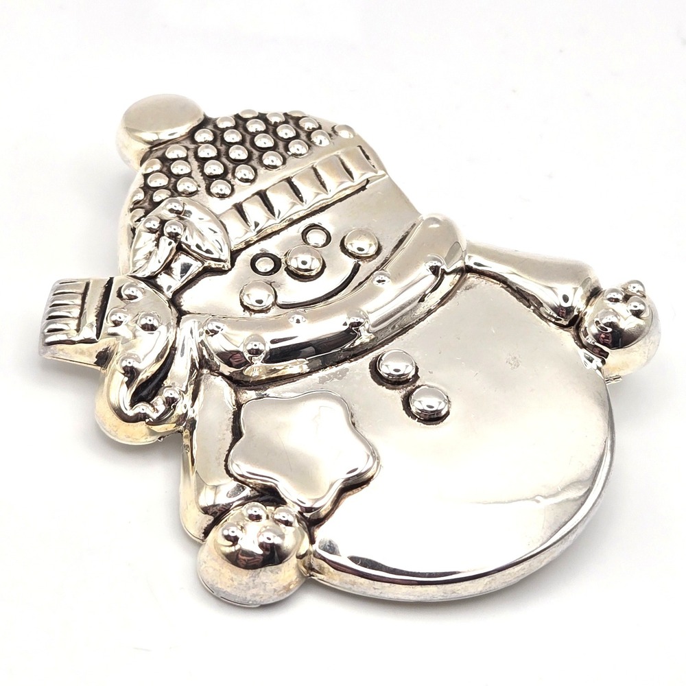 Best Silver Tone Snowman Brooch Pendant Holiday Christmas Winter Pin Star Scarf